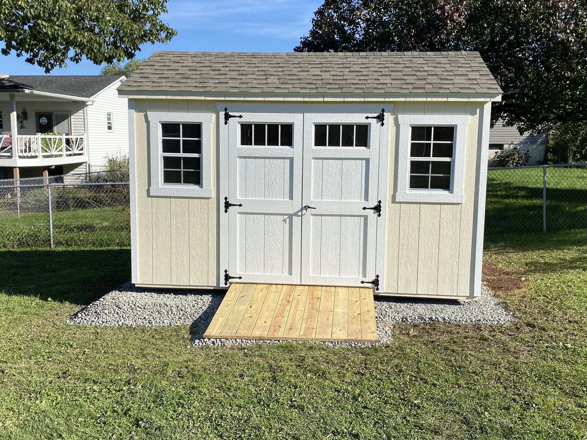 Brand new backyard shed from Montco Fence