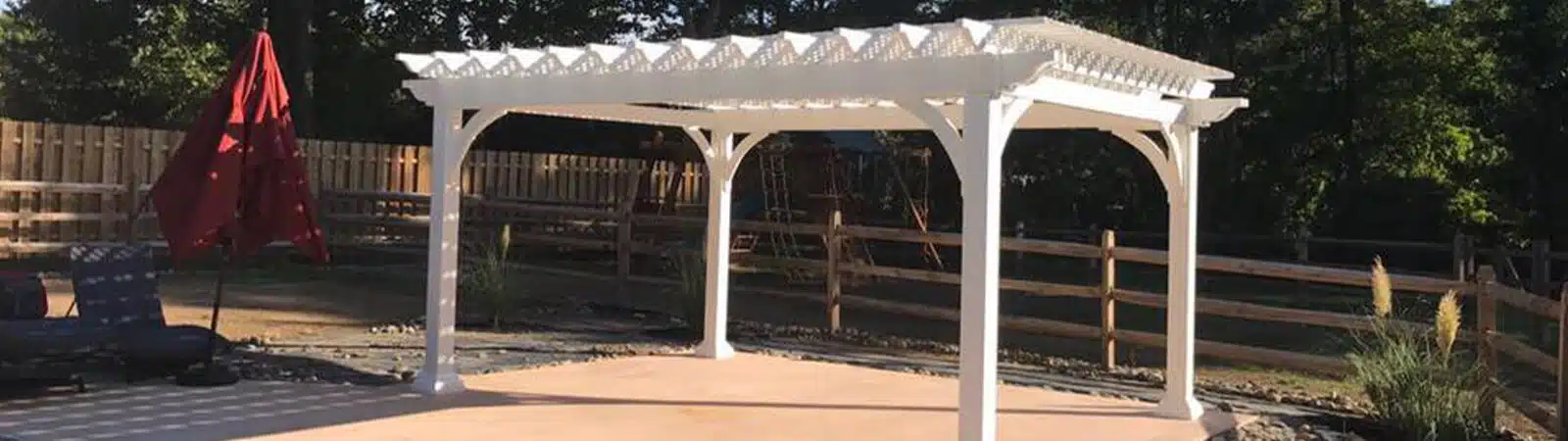 White pergola from Montco Fence